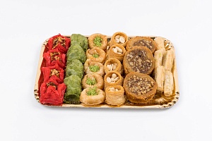 Золотой поднос сладостей с арахисом и грецким орехом 500 г. Фото N5
