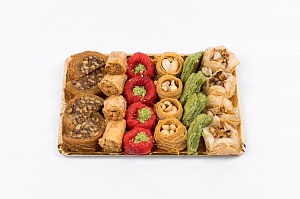 Золотой поднос сладостей с арахисом и грецким орехом 400г. Фото N5