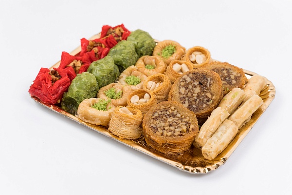 Золотой поднос сладостей с арахисом и грецким орехом 500 г. Фото N4