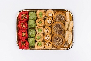 Золотой поднос сладостей с арахисом и грецким орехом 500 г. Фото N3